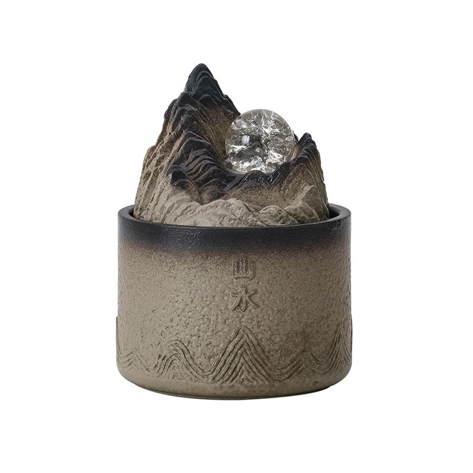 indoor Waterfall Office Home Ceramic Wigwam Flowing Water Cycle Ornaments Small Desktop Fountain Features Attract Wealth