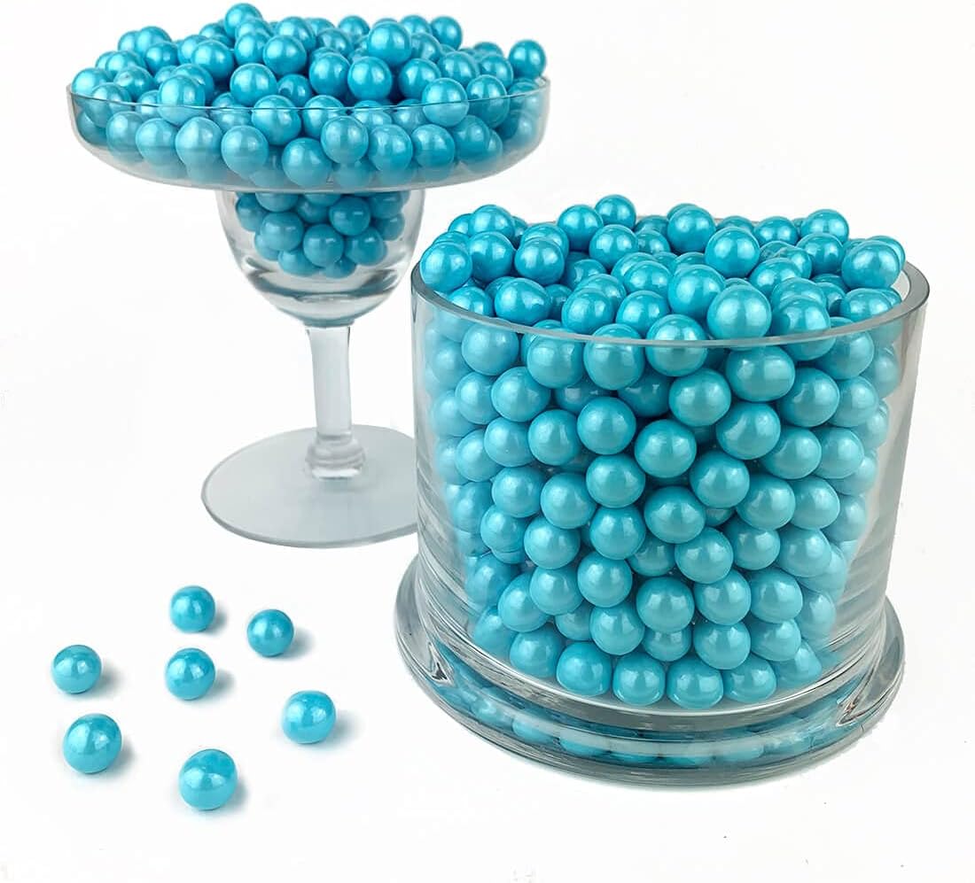 Color It Candy Shimmer Powder Blue Sixlets 2 Lb Bag - Perfect For Table Centerpieces, Weddings, Birthdays, Candy Buffets, & Party Favors.