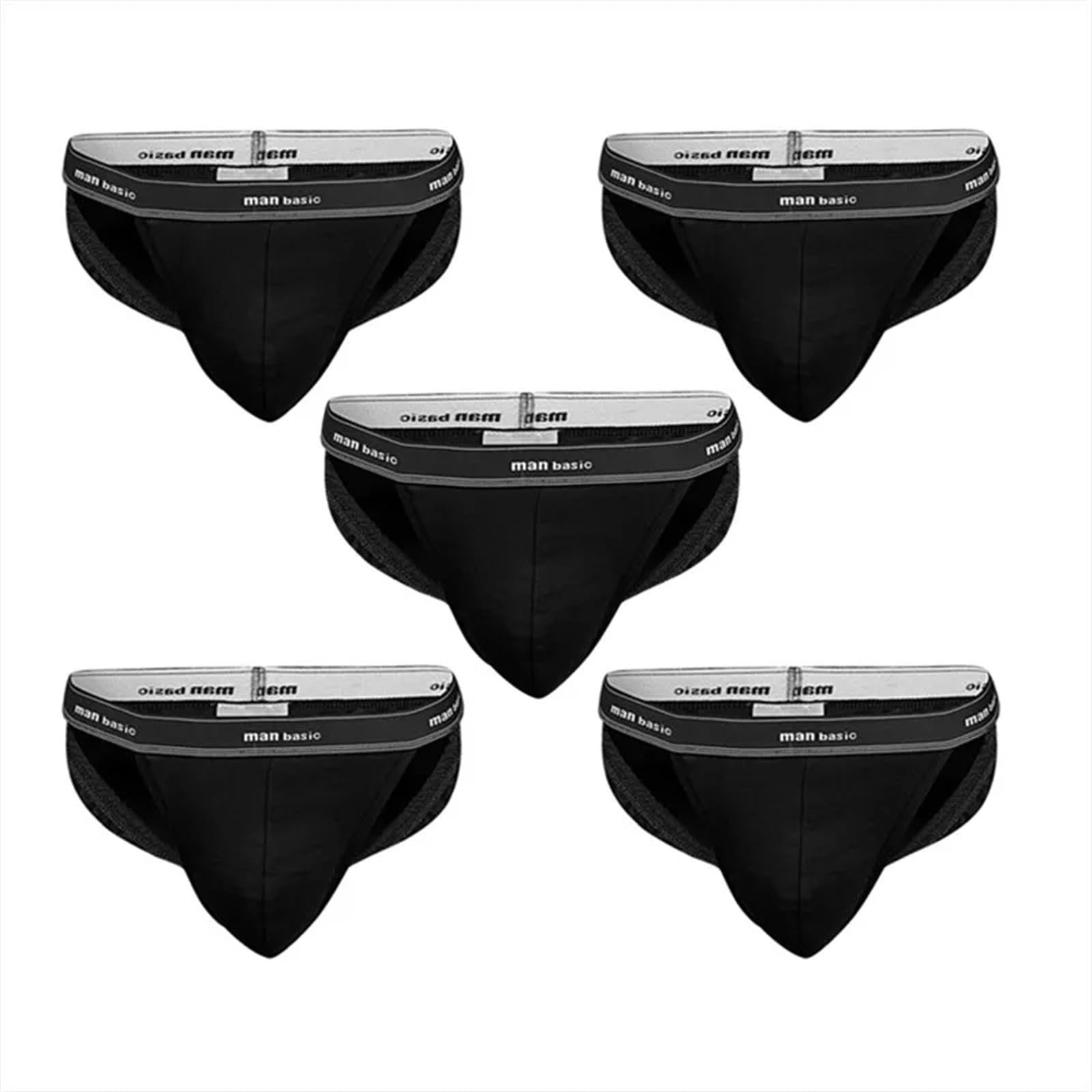 Slip Uomo in Biancheria Intima di Cotone da 5 Pezzi per Uomini Slip Sexy S-4Xl-5 Nero-3Xl (87,5-100 kg)