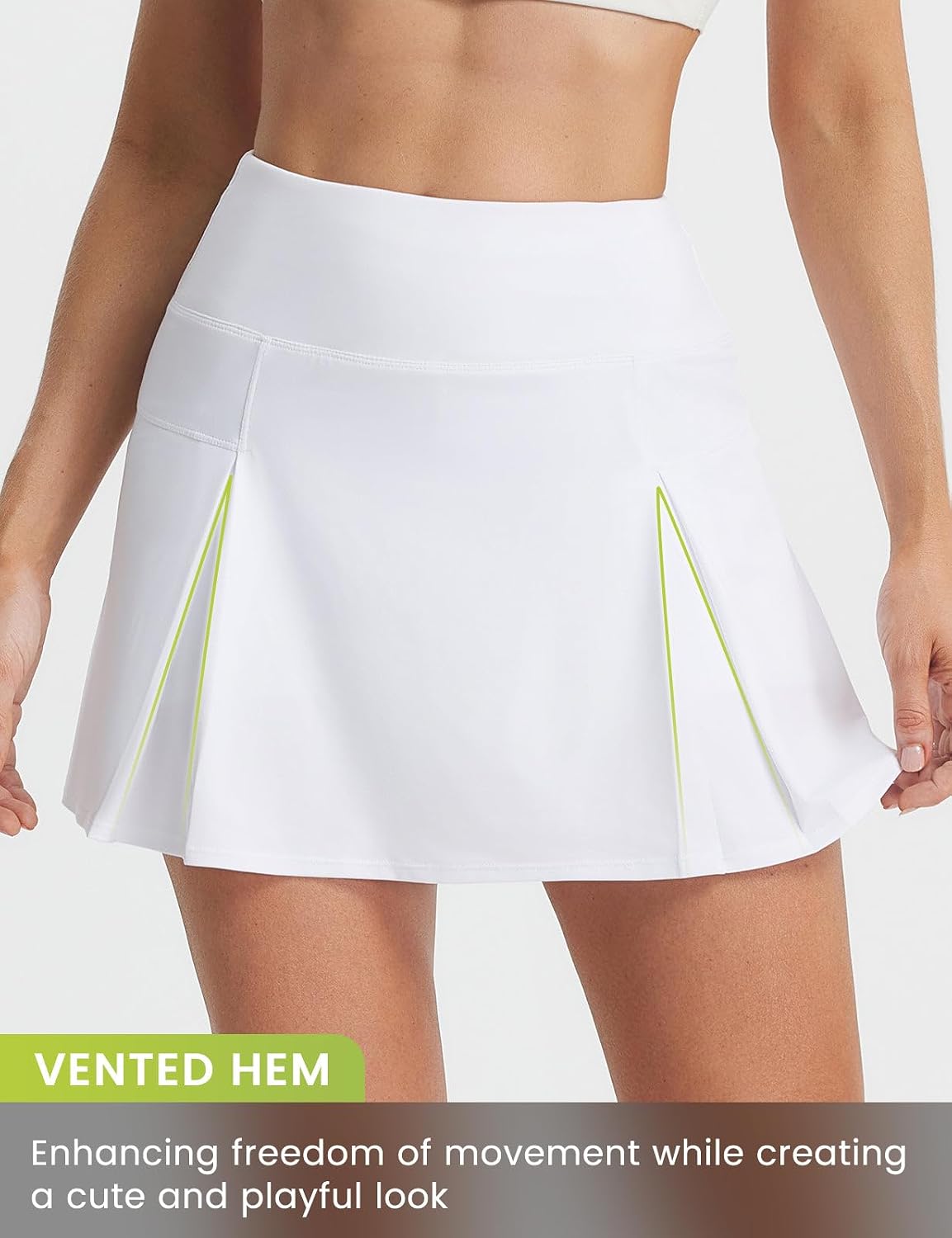 baleaf Women's Tennis Skirts 14" High Waisted Golf Athletic Skorts with Shorts Pockets A Line Pickleball Casual Skirt