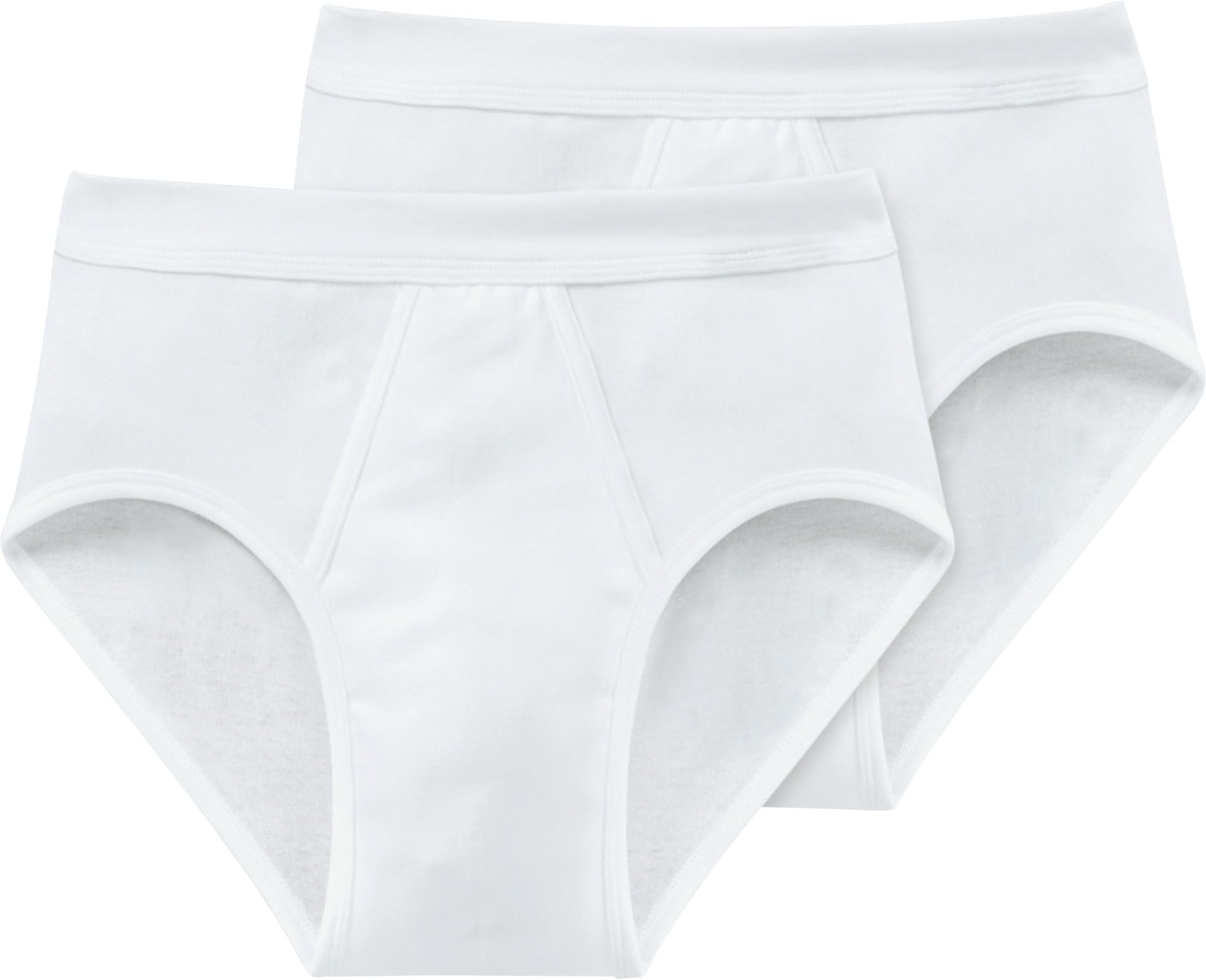 Schiesser Men's 2 Pack Sports Briefs with Fly - Essential Fine Rib