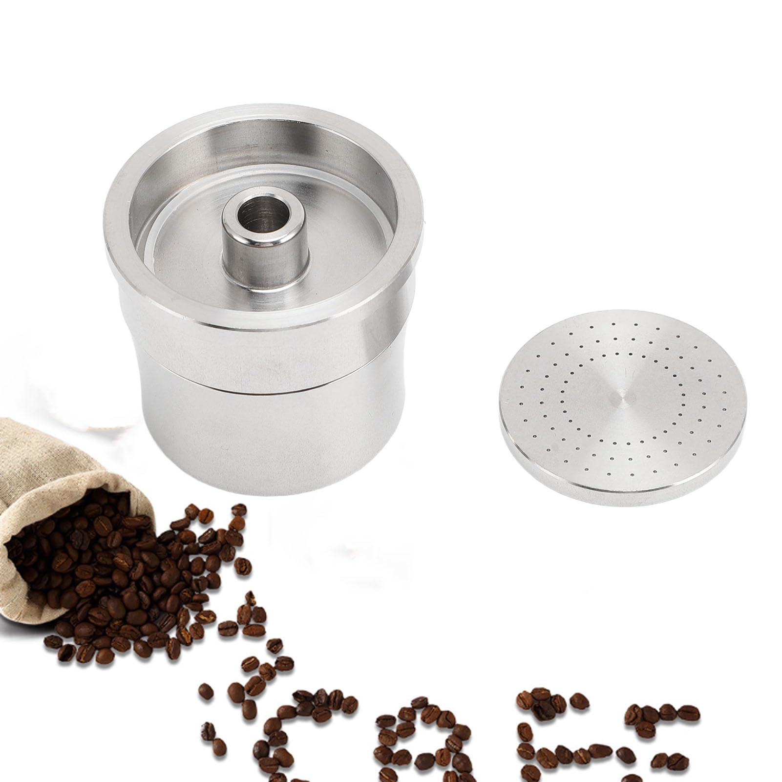 Cápsulas de café Reutilizables para Originales, Kit de Cápsulas de café Recargables de Acero Inoxidable Filtro de Cápsulas de café Recargable (2 tazas + cuchara para brocha)
