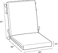 Vista 4 de Cojín para silla de comedor exterior Arden, 20 x 20 pulgadas, resistente a la lluvia, resistente a la decoloración, Alana Tile