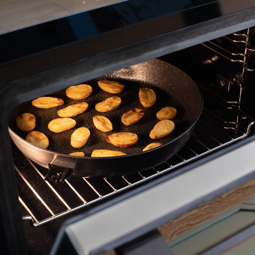 Durandal - Coffret 4 poêles antiadhésives Légende à manches amovibles 20,24,28,32cm -Batterie de cuisine compatible four,induction