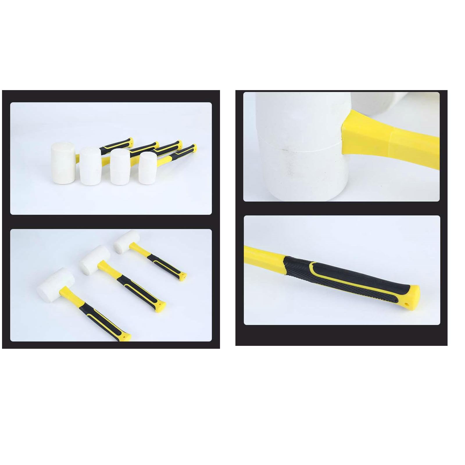 Martelli ergonomici in gomma bianca con manico in fibra di vetro, assorbimento degli urti da 5 kg, ideali per il montaggio di mobili e martello multiuso in gomma per metallo