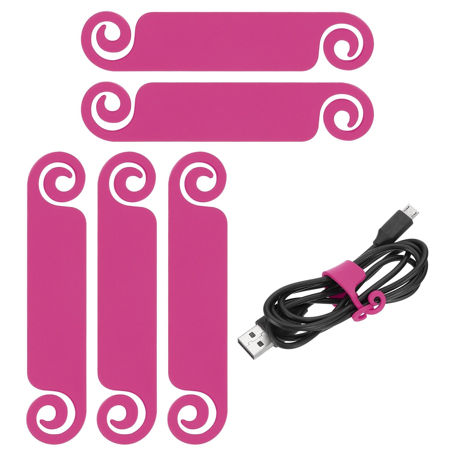 PATIKIL Cable Tags Flexible Cable Management Labels Cord Identification Tags, Wire Cord Markers for USB Computer Phone Charger Power - 50Pcs (Rose Red)