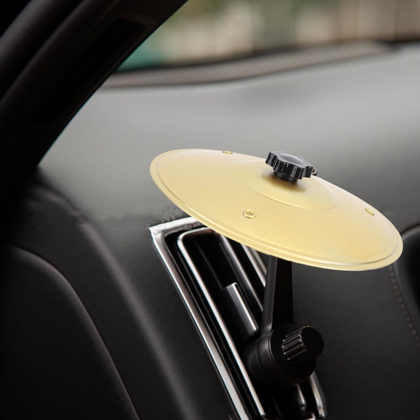 Decoration de Cymbales de L'accident de Voiture, Sound Clair et Croustillant à Volume élevé Amusant, Taille Compacte pour la Cymbale à Tambour de Ventilation de Voiture avec (GOLD)