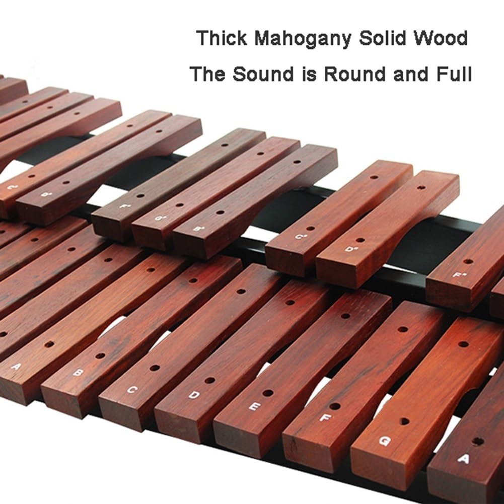 37 Key Xylophone Glockenspiel Professional Wooden Glockenspiel Xylophone Percussion instrument Xylophone Set with Adjustable Stand and Gig Bag for Adult Beginner Students