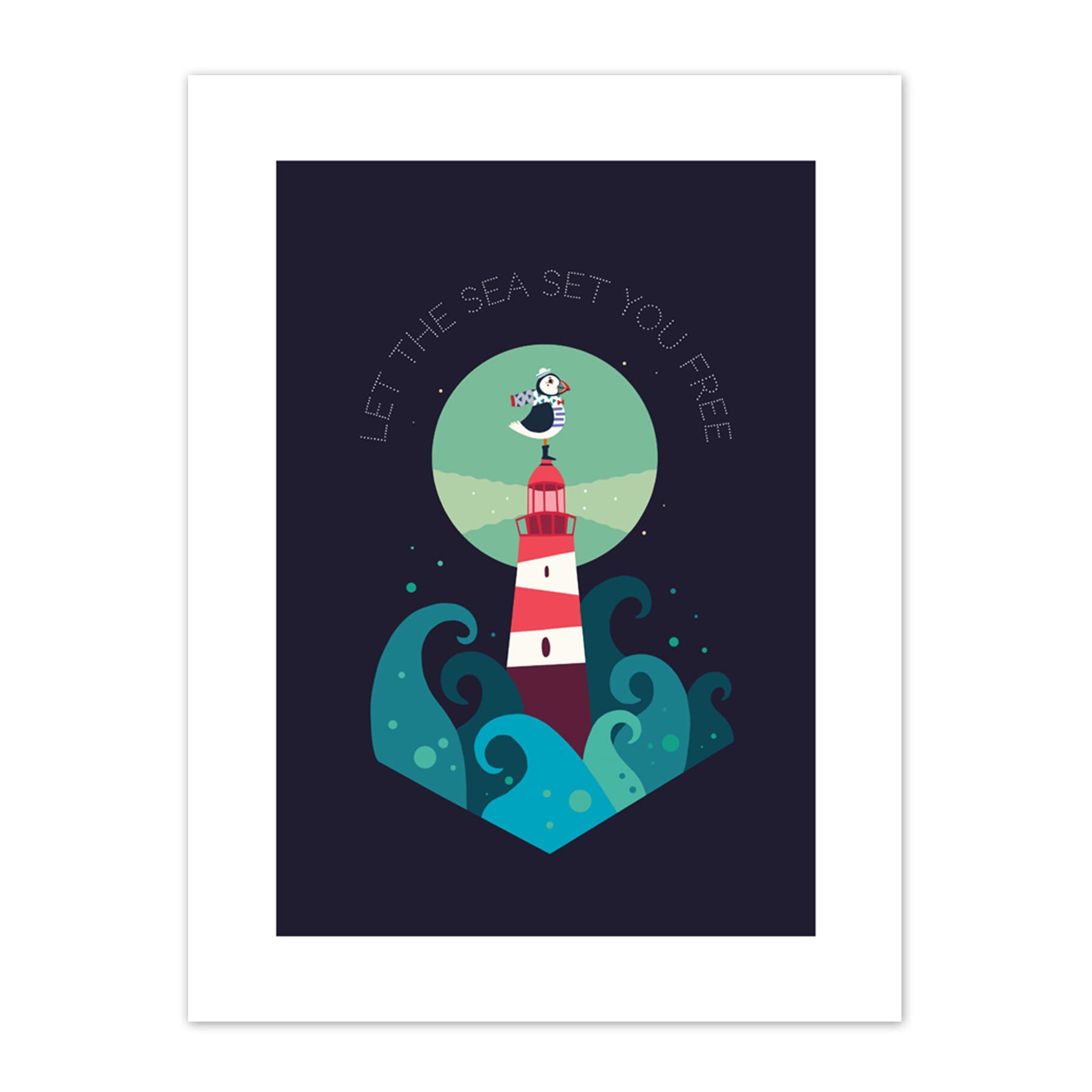 Wee Blue Coo Lighthouse Sea Free Canvas Wall Art Print