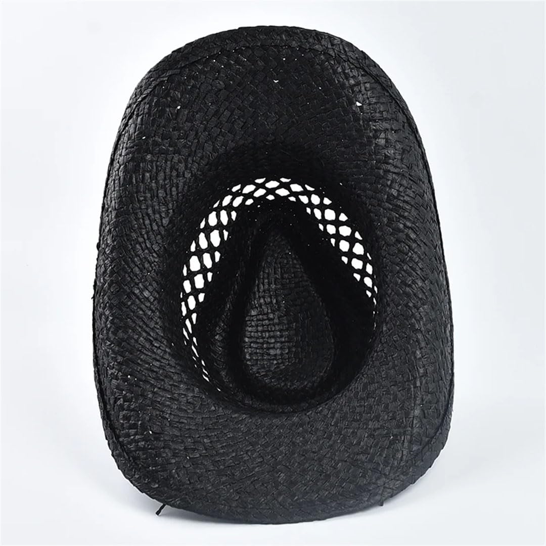 Cappello di paglia da donna, stile occidentale, per attività all'aperto, spiaggia, cappello da sole, Pnnrk, Etichettalia unica