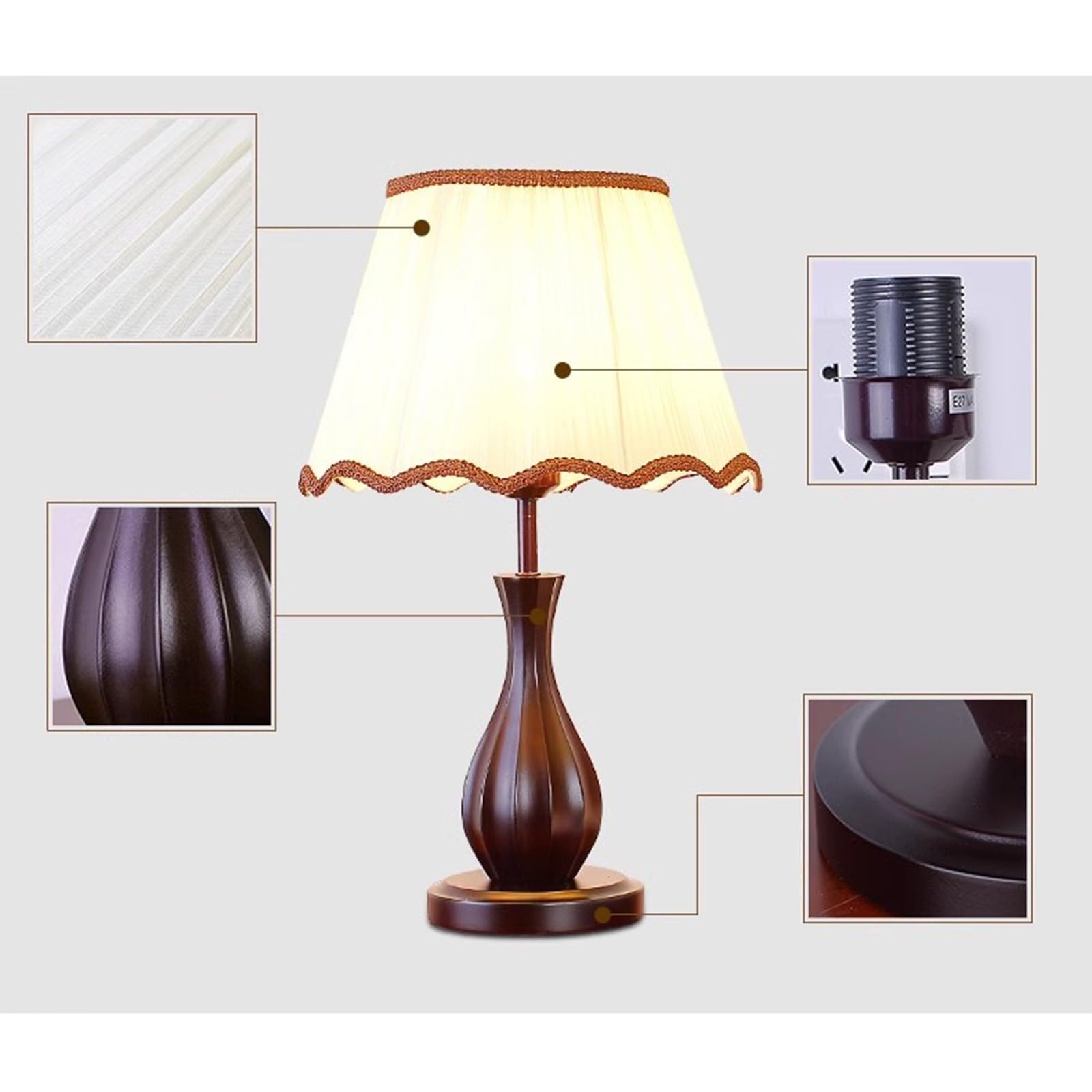 Lampki nocne Stolik nocny Lampy stołowe Vintage Lampy nocne Styl rustykalny Małe lampy stołowe Salon Sypialnia Dom Nowoczesne lampy stolikowe Stolik materiałowy Stolik nocny w akademiku