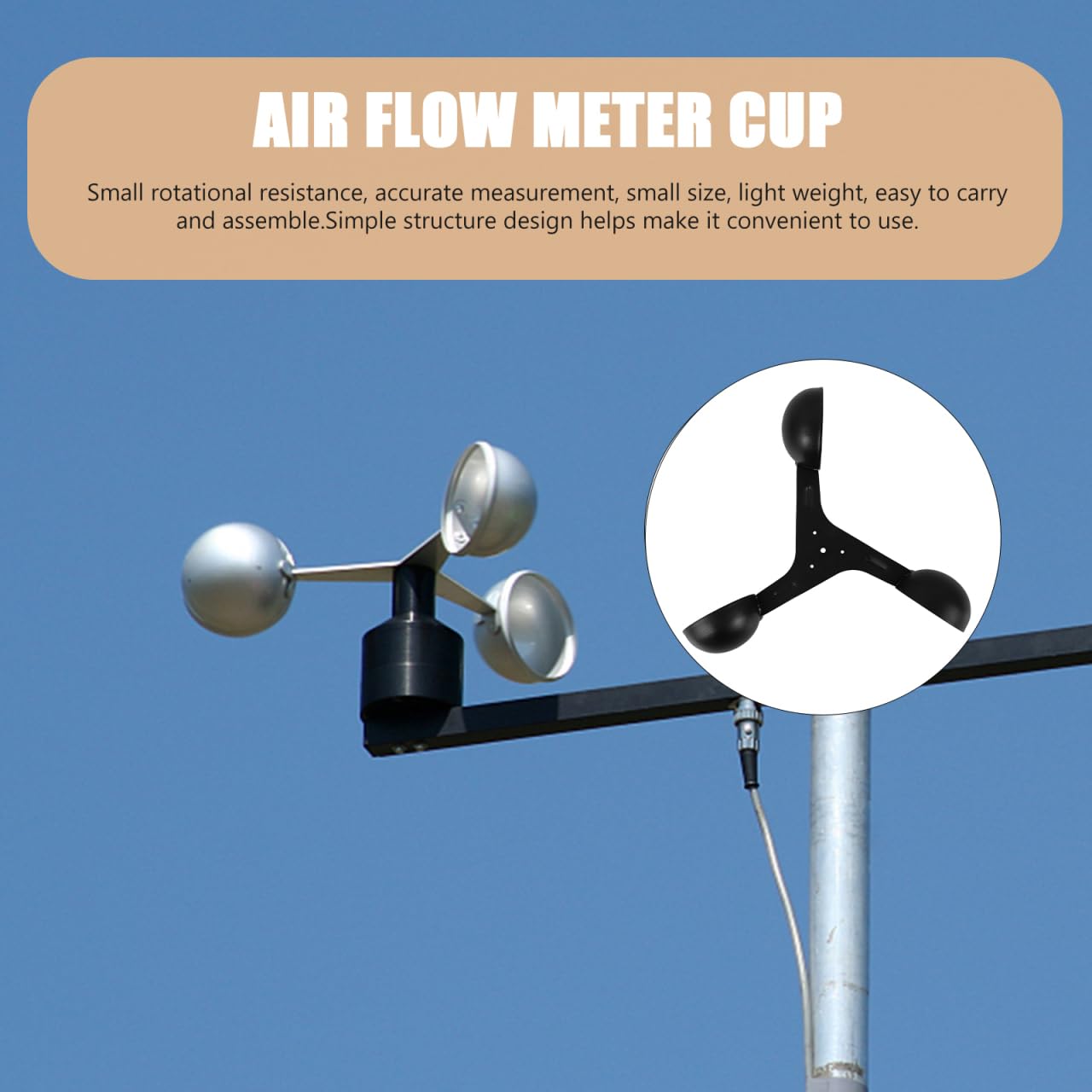 Anemometro Sensore Velocità Vento Sostituzione Tazza In Lega di Alluminio Ventosa Tazza Meteo Stazione Meteo Accessorio