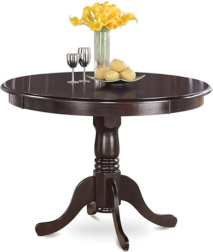 Miniatura 12 de East West Furniture HLT-LMA-TP Hartland Mesa de comedor - una mesa redonda de cocina con base de pedestal, 42 x 42 pulgadas, capuchino