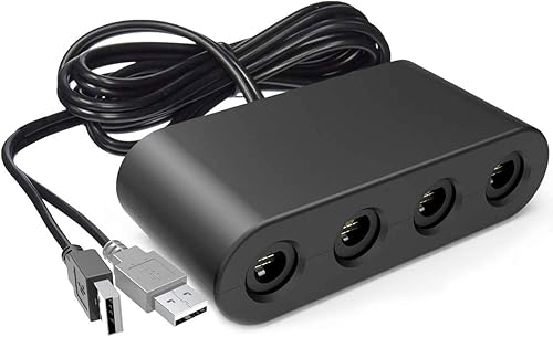 Adaptador Gamecube para Nintendo Switch Gamecube Controller Adapter y WII U y PC Super Smash Bros Gamecube Controller Adapter Compatible con Turbo y