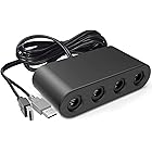 CLOUDREAM Adapter for Gamecube Controller, Super Smash Bros Switch Gamecube Adapter for WII U, Switch and PC. Support Turbo and Vibration Features. No Driver and No Lag & Gamecube Adapter