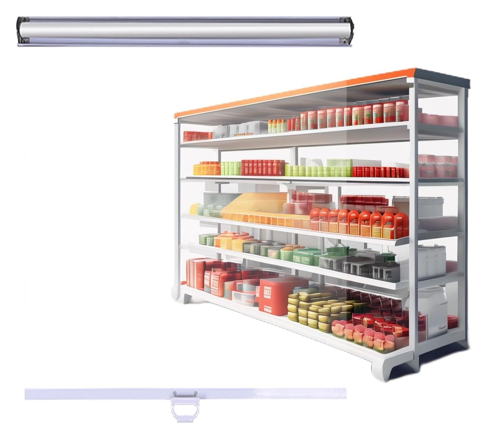 Store roulant pour réfrigérateur rideau transparent PVC de conservation légumes 65x120cm