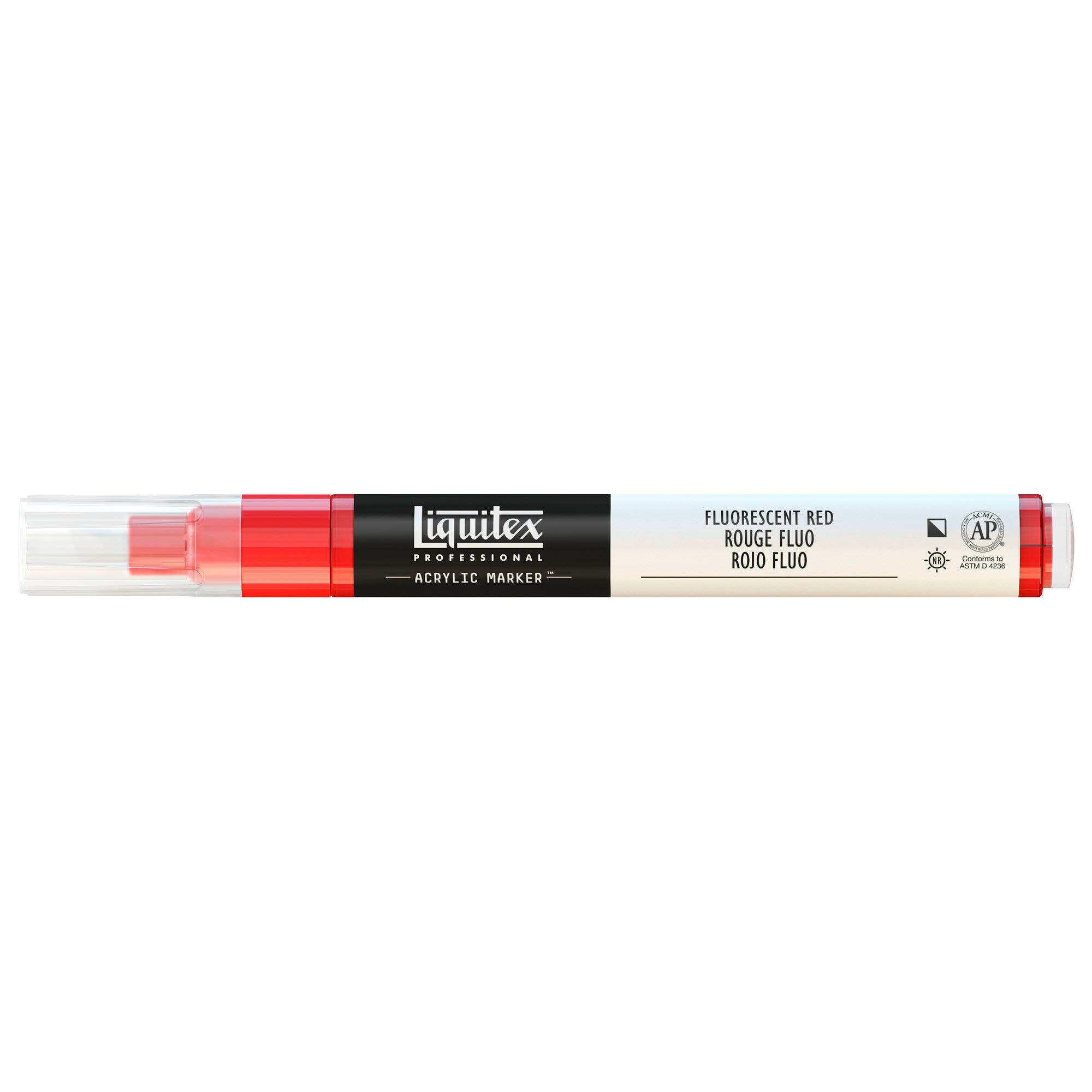 LIQUITEX 4620983 Rotulador de pintura acrílica, Punta Fina, Rojo Fluorescente, 2 mm