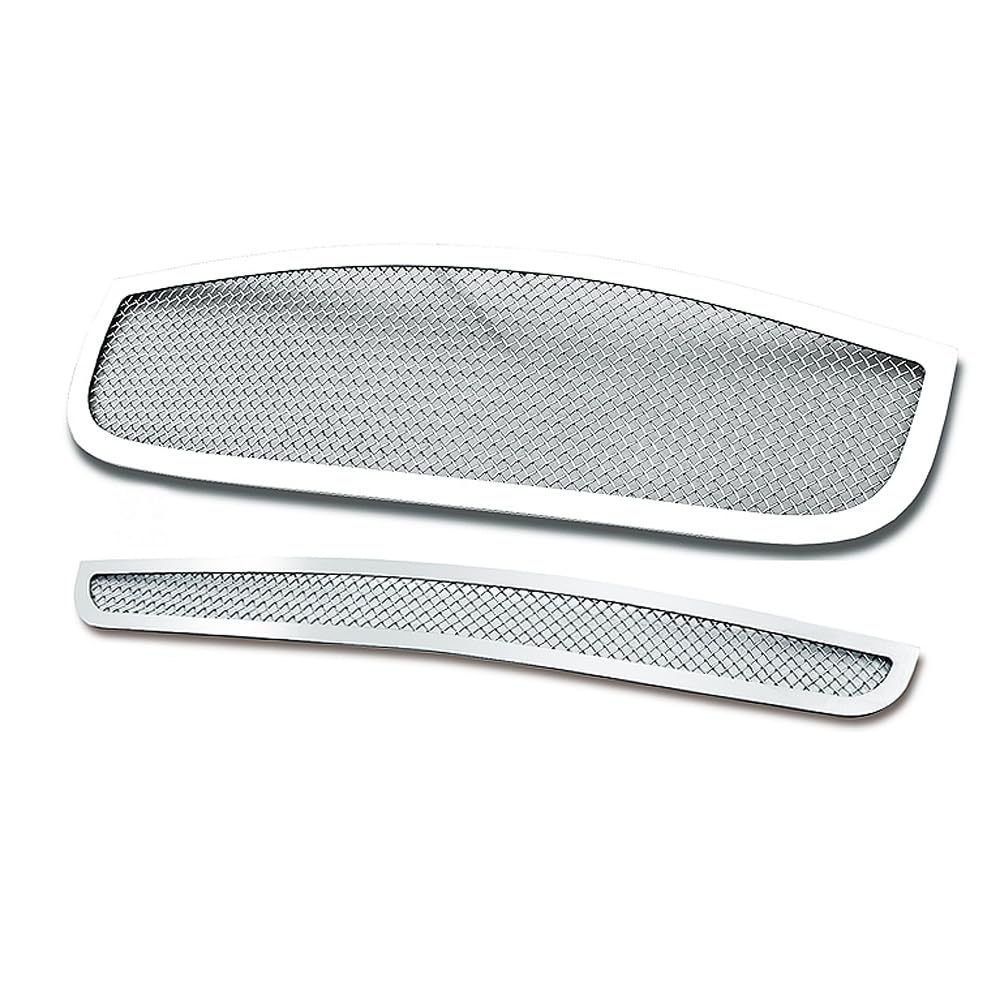 APS Compatible with Chevy HHR 2006-2011 Main Upper Lower Bumper Stainless Steel Chrome Mesh Front Grill Grille Insert Combo C77868T