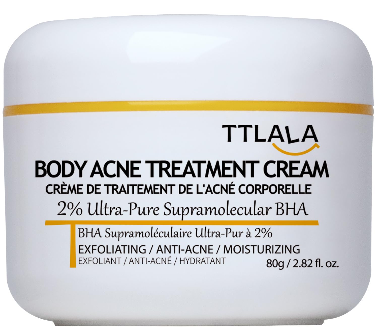 Butt Acne Clearing Treatment, Moisturizer Cream with 2% Salicylic Acid, Tea Tree Oil & Witch Hazel, Body Back Acne Treatment, Cystic Acne Treatment for Skin Delicate and Smooth 2.82oz