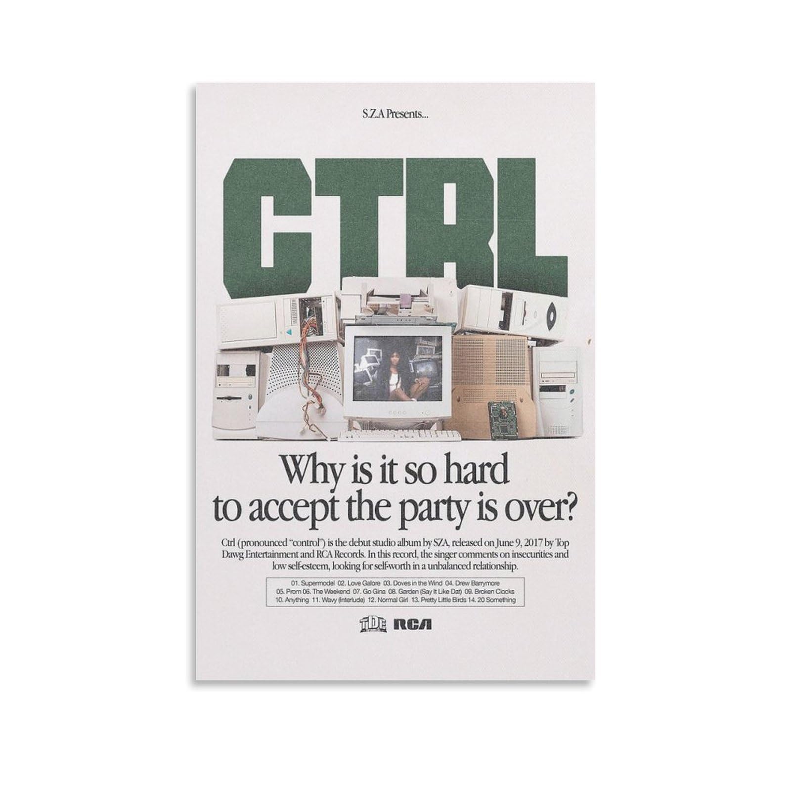 UYVHEGH SZA Ctrl Poster Music Posters Canvas Wall Art Living Room Posters Bedroom Painting 16x24inch(40x60cm), Unframe-style-1