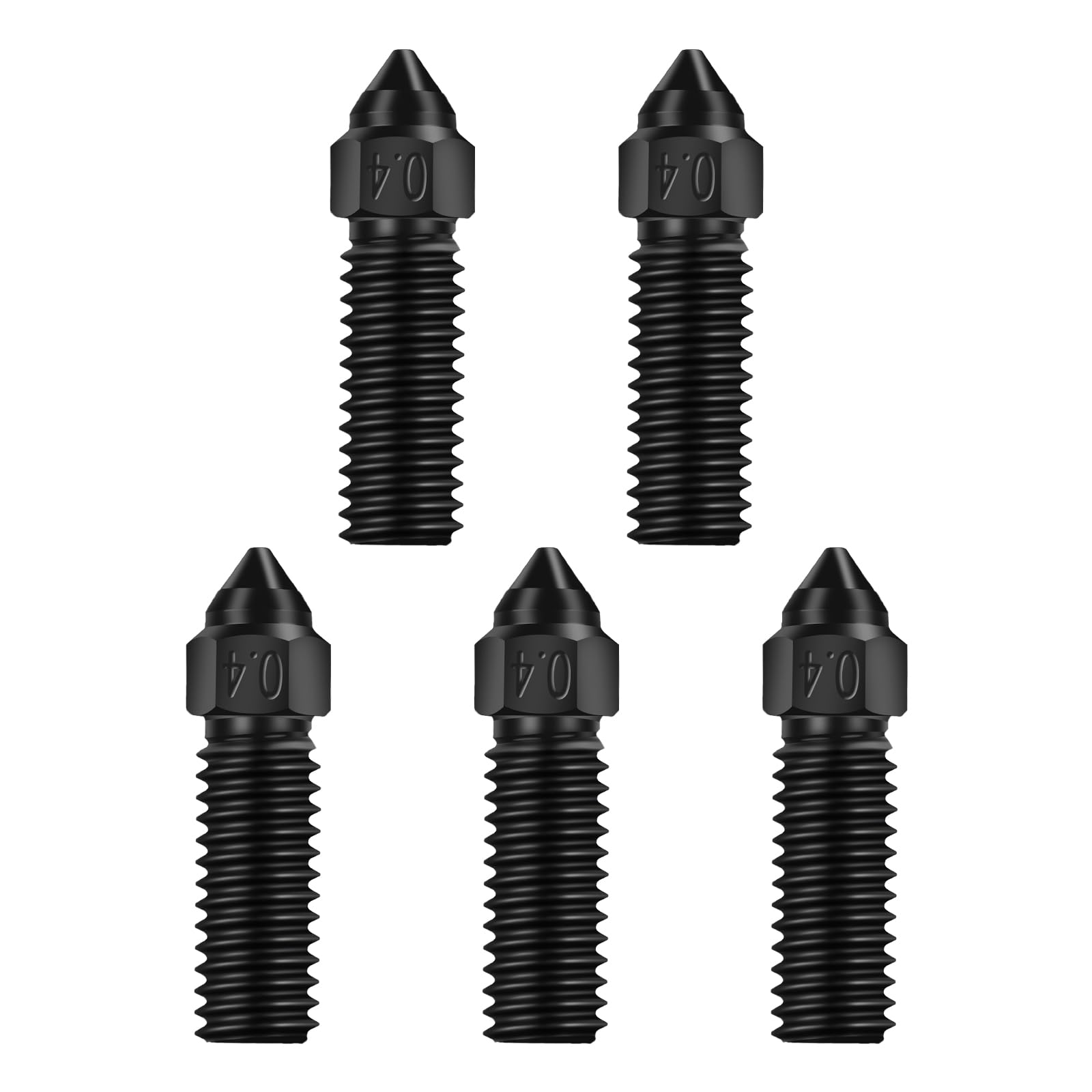 Creality K1 Lot de 5 buses d'imprimante 3D officielles en acier trempé 0,4 mm, impression à grande vitesse et buses d'extrudeuse à haut débit pour Creality K1 Max, CR-M4, CR-10, SE, Ender 3 V3 KE