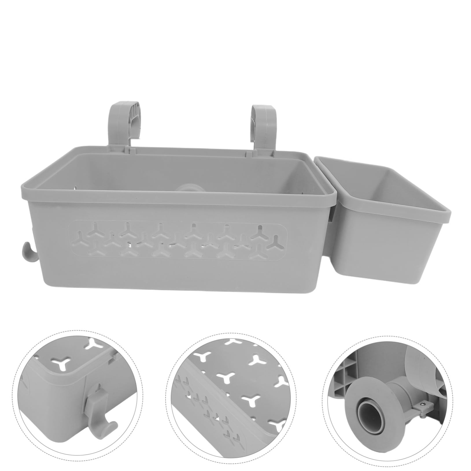 Cesto Portasciugamani Sospeso per Bordo Piscina, Capienza Ampia | Pp, Interno ed Esterno, Design Moderno e Linee Pulite, Soluzione Portatile per Organizzazione Sospesa