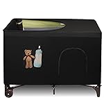 Dofilachy Blackout Cover for Pack N Play - Crib Blackout Cover Tent - Canopy Cover - Breathable Travel Crib Tent - Portable Stretchy Blackout Tent(Pocket)