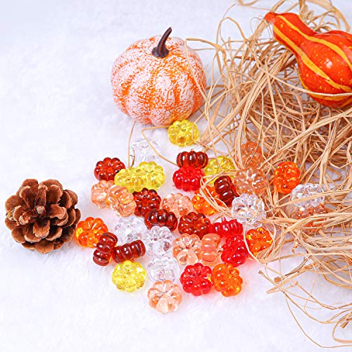 image for Aneco 90 Pieces Mini Acrylic Pumpkin Harvest Fall Decorations Vase Fil