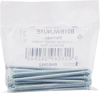 Merriway BH03952 (20 Pcs) M3.5 x 75mm 3 inch BZP Raised CSK Electrical Plug Socket Switch MachineScrew - Pack of 20 Pieces