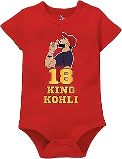 Zeezeezoo 18 King Fan Art Newborn Baby Clothes, Cotton Bodysuit, Baby Boy &amp; Girl Cricket Theme Photoshoot Dress