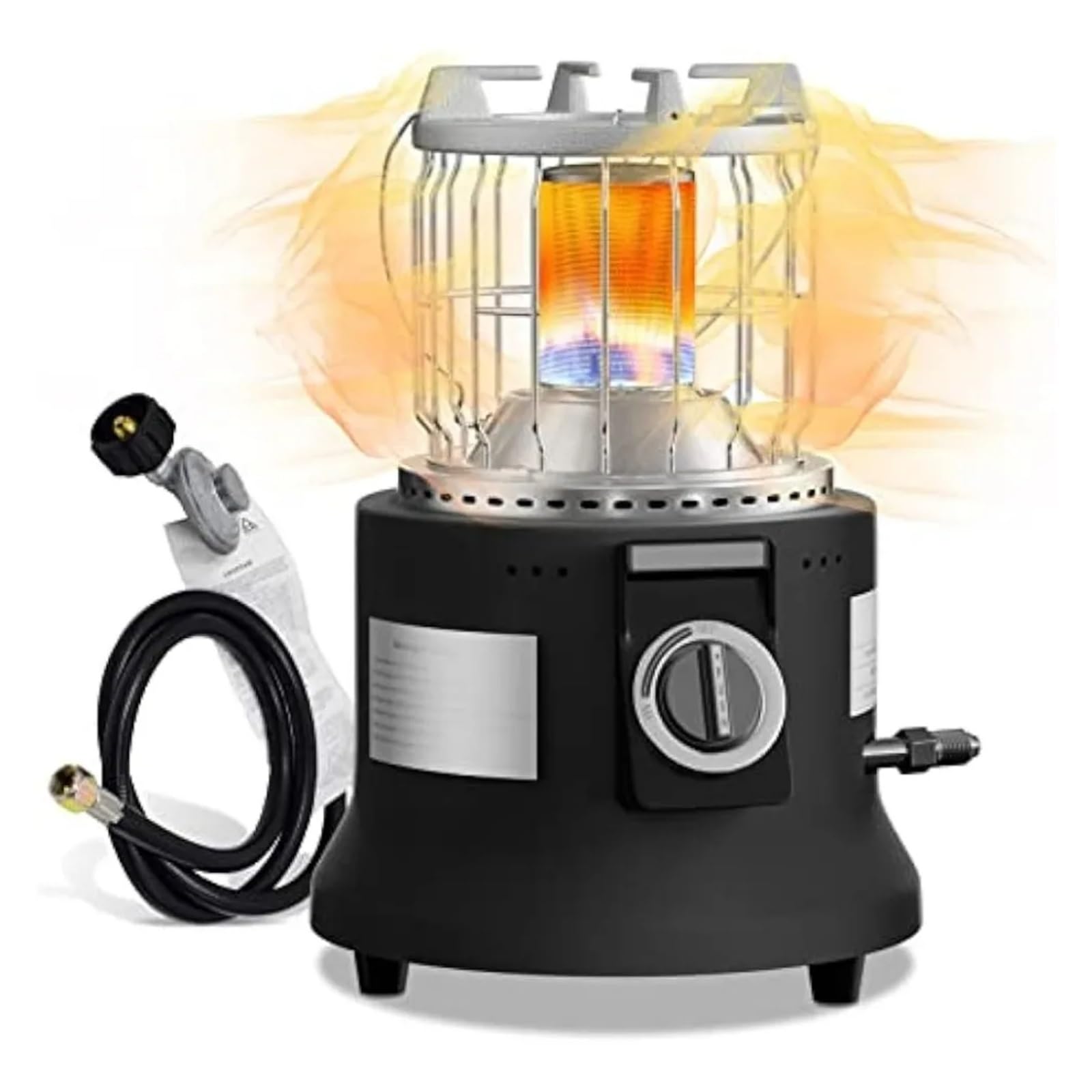 EDEDE Chauffage d'espace, Chauffa Propane, chauffa et poêle à gaz Portable 2 en 1 for Camping avec Tuyau Propane de 1,5 m + réducteur de Pression pour Une Utilisation en intérieur au Bureau à domi