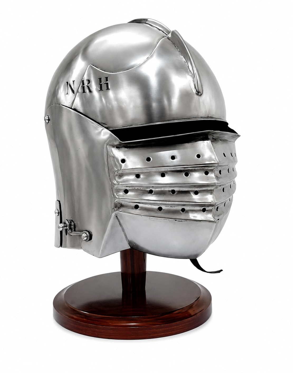 Medievale Mens Chiuso Cavaliere Armatura Casco Taglia Unica Indossabile per Adulti Costumi Medievali Con Stand