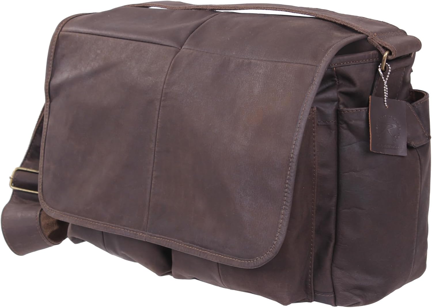 Rothco Brown Leather Classic Messenger Bag
