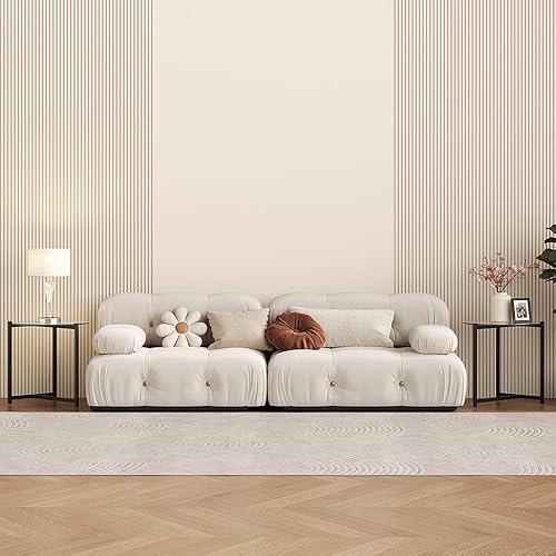 Miniatura 7 de Mesa auxiliar redonda de vidrio de 16 pulgadas, parte superior de vidrio transparente templado con marco de metal negro resistente, mesa auxiliar