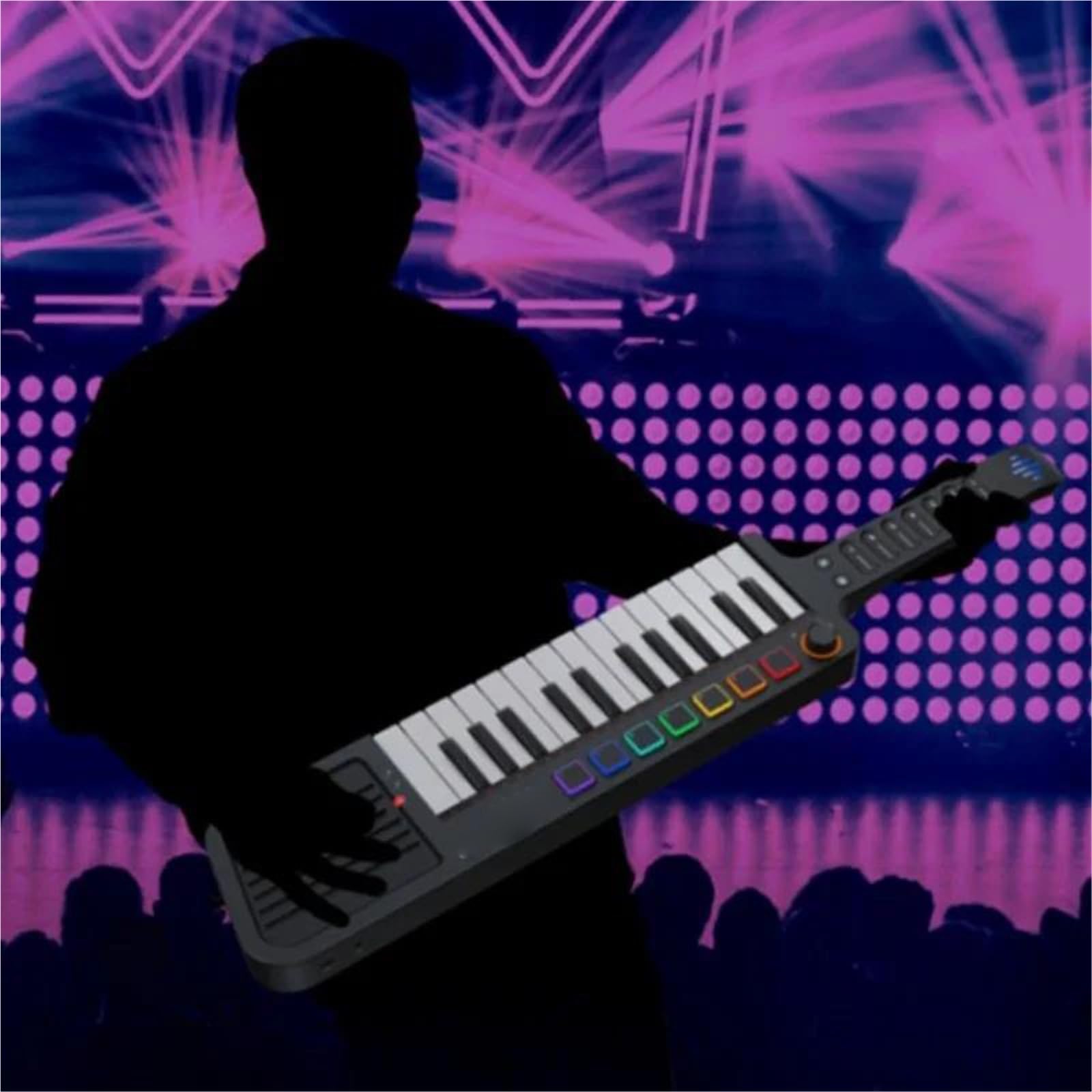 Tastiera Digitale Per Principianti Chitarra Fusion Senza Corde Portatile Intelligente MIDI Multifunzionale Tastiera Stile Spalla Organo Elettronico