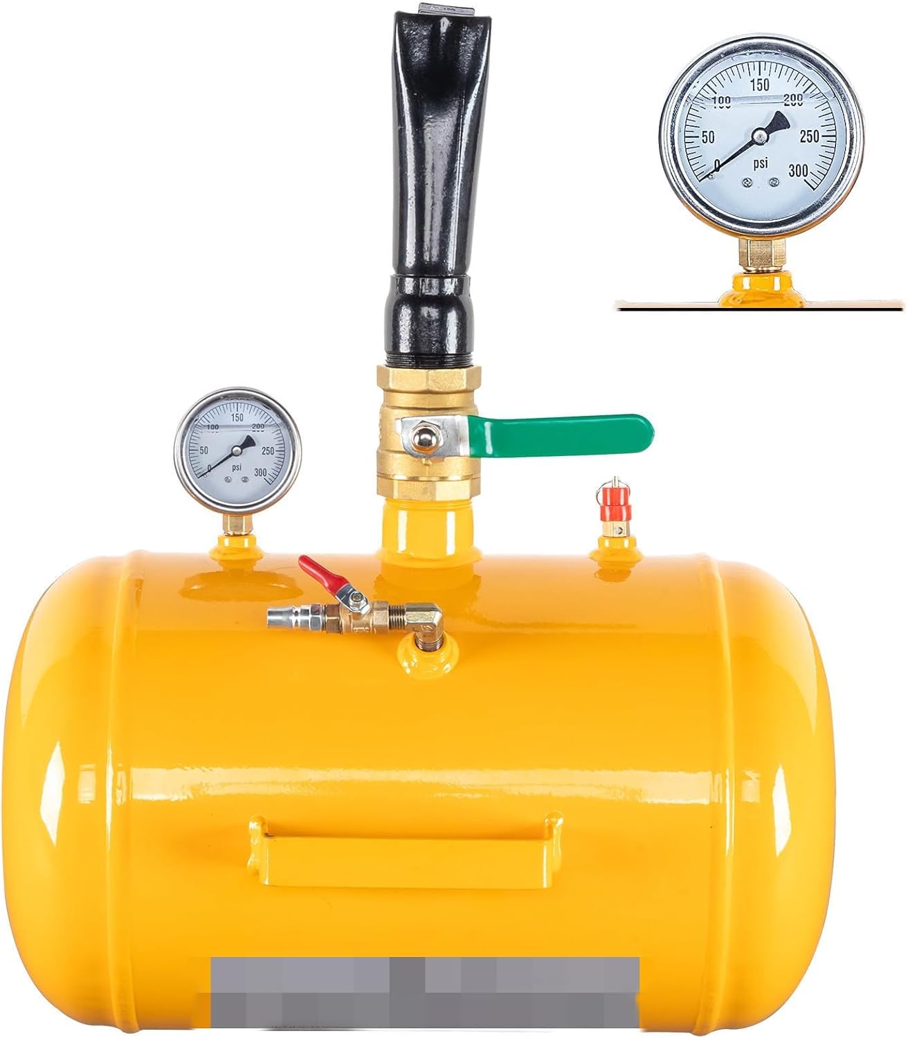 10 Gallon Air Bead Seater Tire Inflator, Heavy Duty Tire Bead Blaster Tank for Truck Tractor ATV RV, Compact Portable Bead Seating Tool with Pressure Gauge, Max 145 PSI, Yellow
