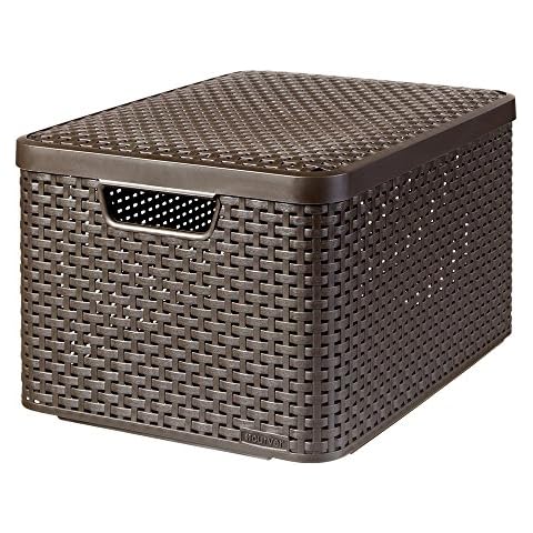 Curver Style L Chocolate Rattan Storage Basket Cover