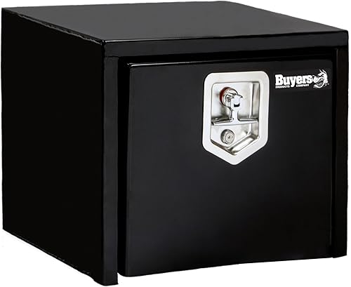 Miniatura 2 de Buyers Products 1703349 - Caja de acero negro para debajo de la carrocería con cierre de asa en T, 14 x 12 x 18 pulgadas, caja de herramientas de