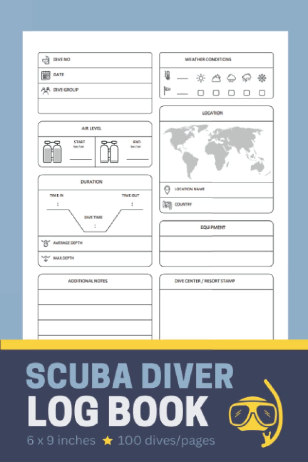 Scuba Diver Log Book Diving Logbook for Beginners or Experienced