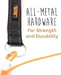 Mighty Paw Dog Leash - Anti Biting Dog Leash - Chew Proof Metal Cable - Ideal for Large Dogs and Teething Puppies - Braided Cord with Padded Handle - Six Foot Dog Leash - Dog Leash Cord - (Orange)