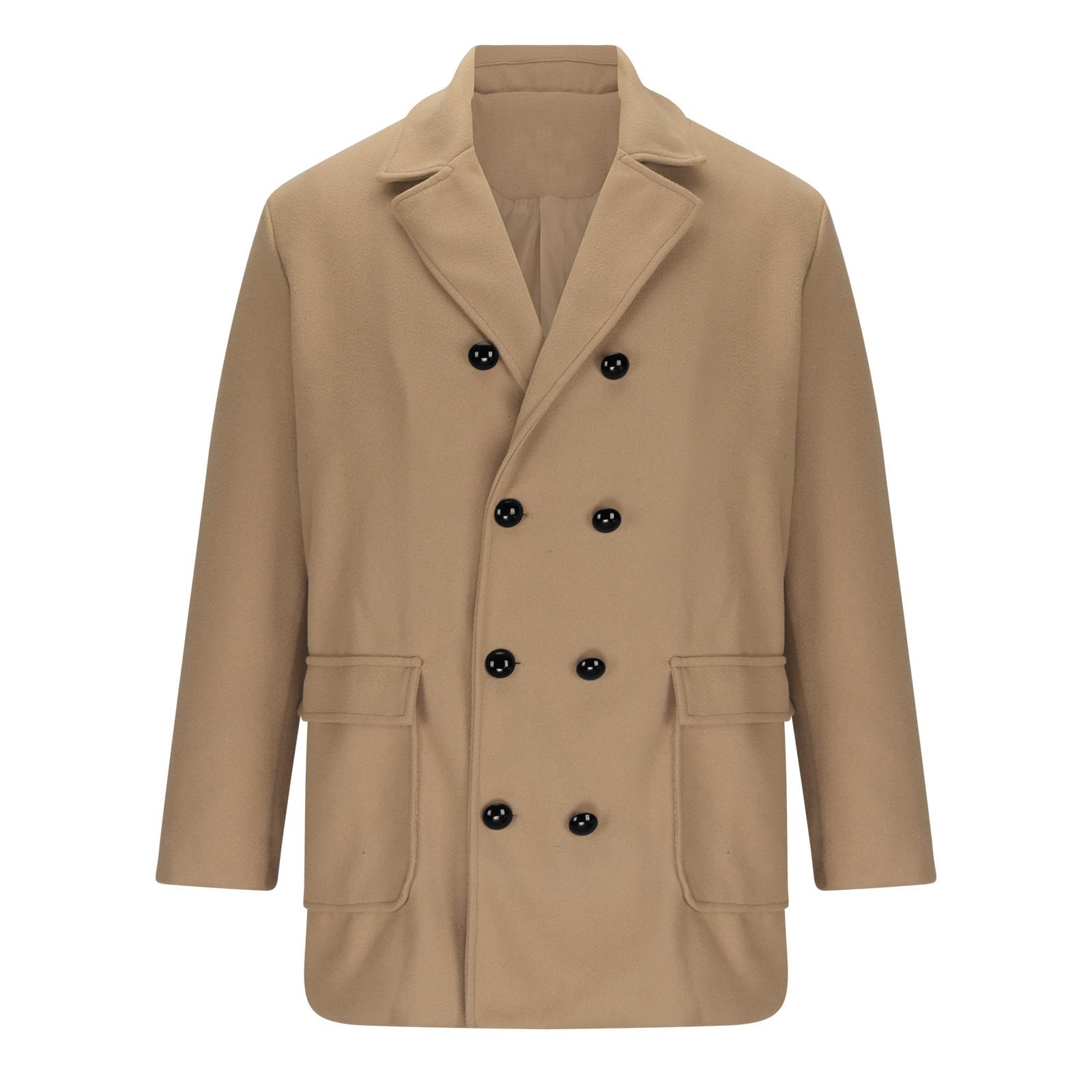 NUSGEAR Abrigo hombre invierno, Sobretodo Mezcla de Lana Botón Manga Larga Gabardina de Color sólido Abrigo Moda Slim fit Cortavientos Elegant caliente Chaquetas parka Blazer Outwear traje 2024