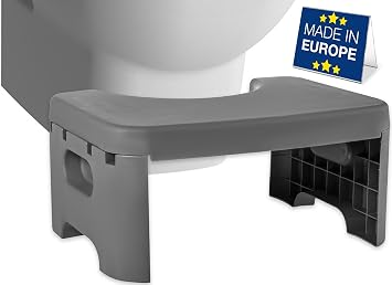 Hakan Foldable Plastic Toilet Squat Stool 8-inch Bathroom Squatting Posture Poop Stool for Adults with Non-Slip Feet, Portable Curved Lightweight Easy to Storage Toilet Assistance Step Stool, 21 cm