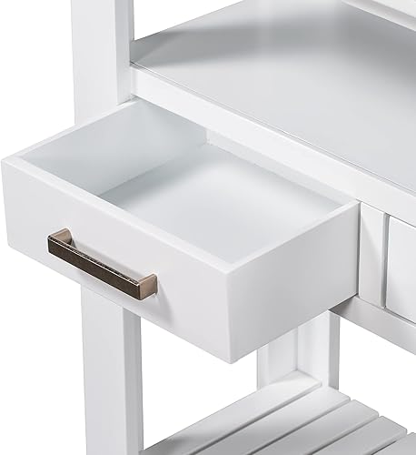 Miniatura 9 de Mesa consola multifunción vintage, mesa de sofá moderna de 62.2 pulgadas con 4 cajones y 2 estantes de almacenamiento, aparador de madera para