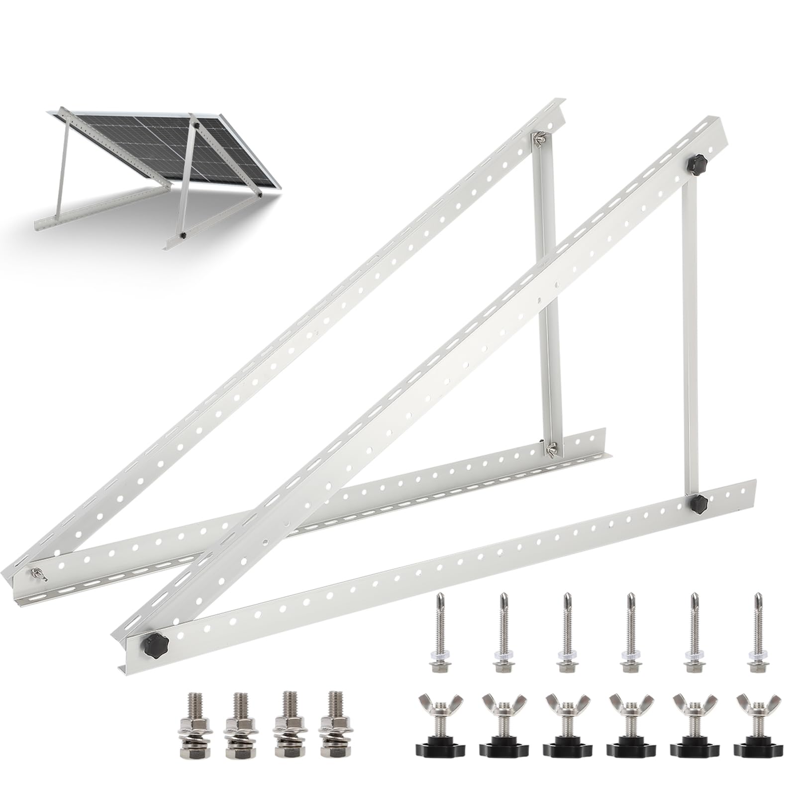 1 Set 45inch Adjustable Solar Panel Mount, Suitable for 100-400 Watt Solar Panel Mounting Brackets, Load Capacity 260lbs Roof Mounting Bracket,