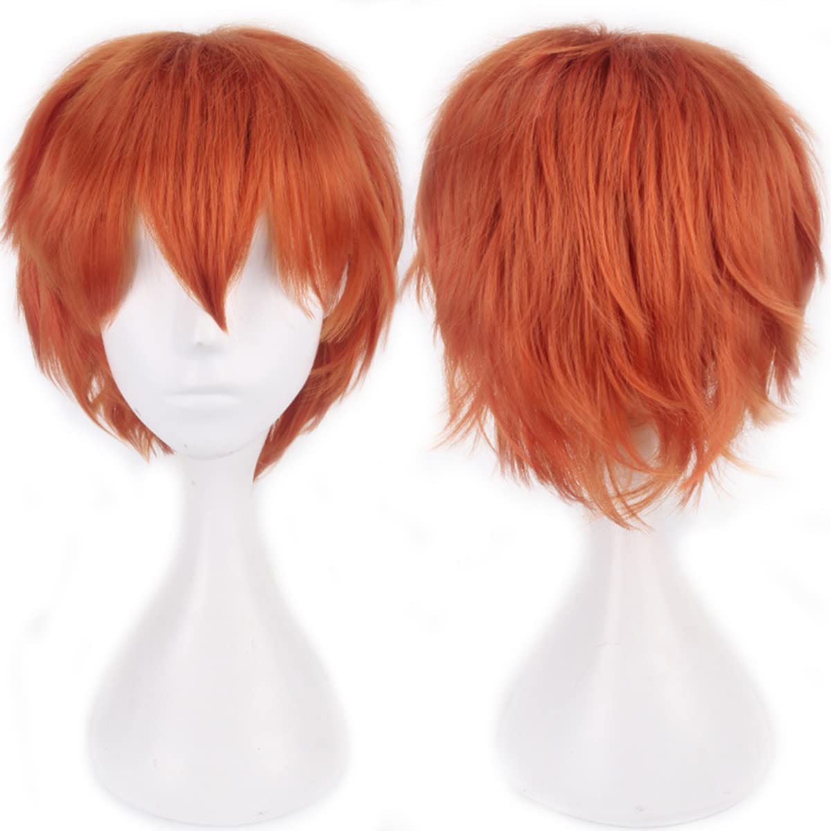 Kediciz Holiday Wig Anime Costume Cosplay Wigs Short Anti-alice Synthetic Party Hair for Women Men Boy Teens + Free Cap (Orange)