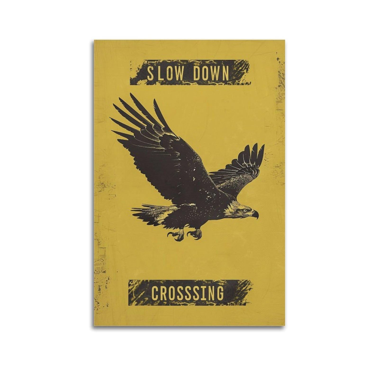 Toile vintage Eagle Crossing Warning grand format déco chambre