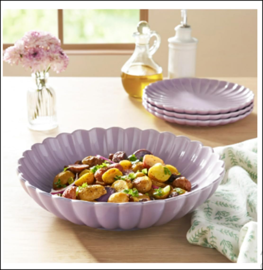 Colette Stoneware Serving Bowl – 11-Inch, Purple
