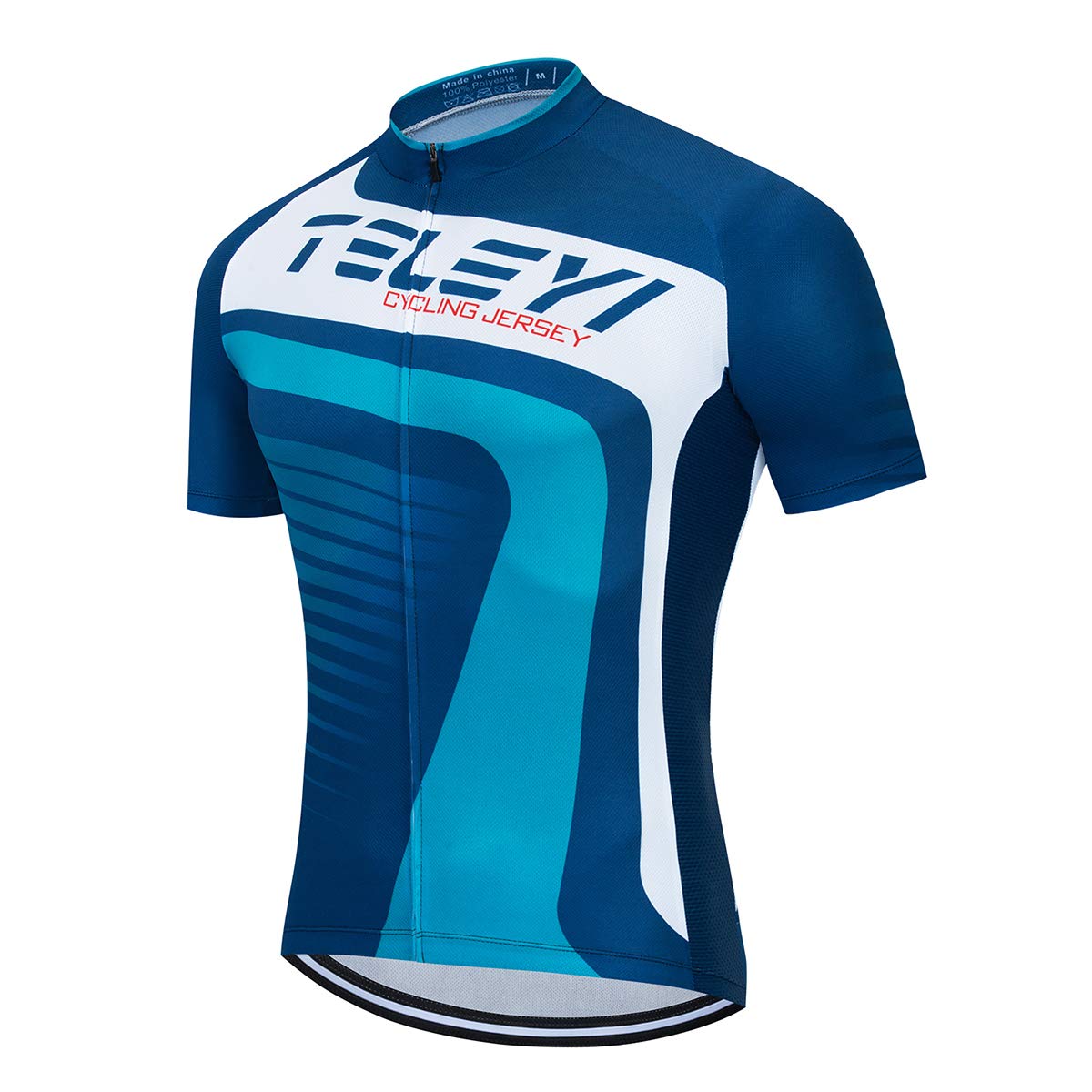 Men's Cycling Jersey Short Sleeved Mountain Bicycle Jerseys Breathable T- Shirt Tops Blue