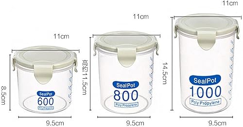 Miniatura 9 de Contenedores herméticos para almacenamiento de alimentos con tapas, almacenamiento de harina de cereales antifugas con cerraduras de 4 lados para