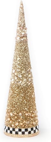 MACKENZIE-CHILDS Golden Hour - Árbol de Navidad con cuentas, decoración de Navidad de mesa, tamaño mediano